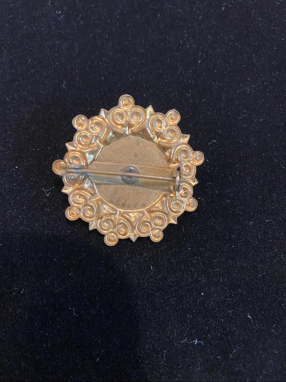 Gold-tone Floral Brooch with Pink Accents